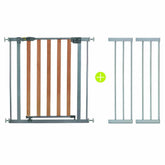 Hauck Woodlock Safegate 75 - 80cm with Extension 2pc 21cm Silver 596012 - Colorland Toys